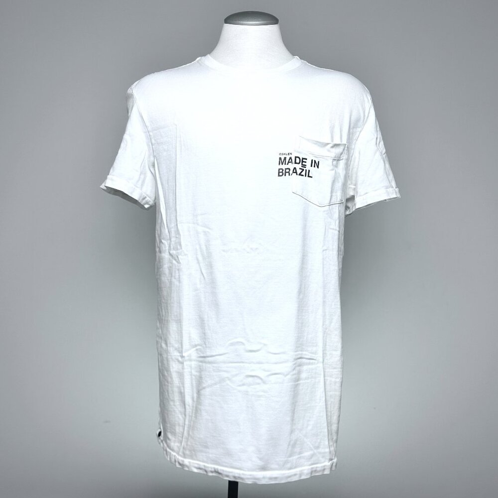 OSKLEN Re-design Waste Rice Wash Pocket Tee L White Cotton Brazil